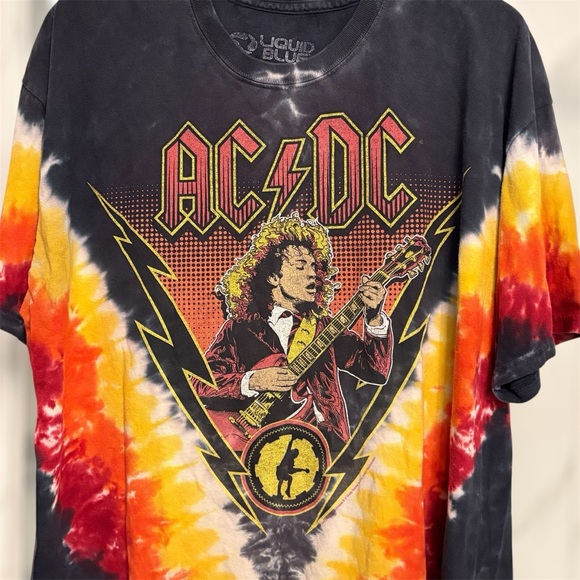 Liquid Blue AC/DC Angus Young Lightning Tie-Dye T-Shirt Men’s XL - Picture 3 of 5